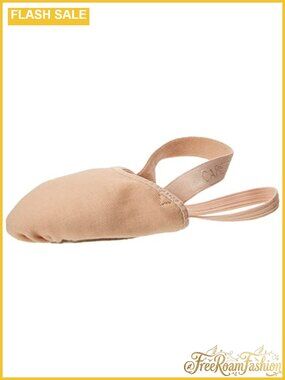 Canvas Dance Shoes Half Sole Suede Patch Pull-On Flats for Ballet